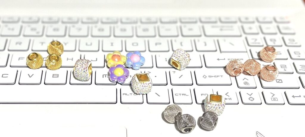 Jewelry Under $20 beads on a computer keyboard